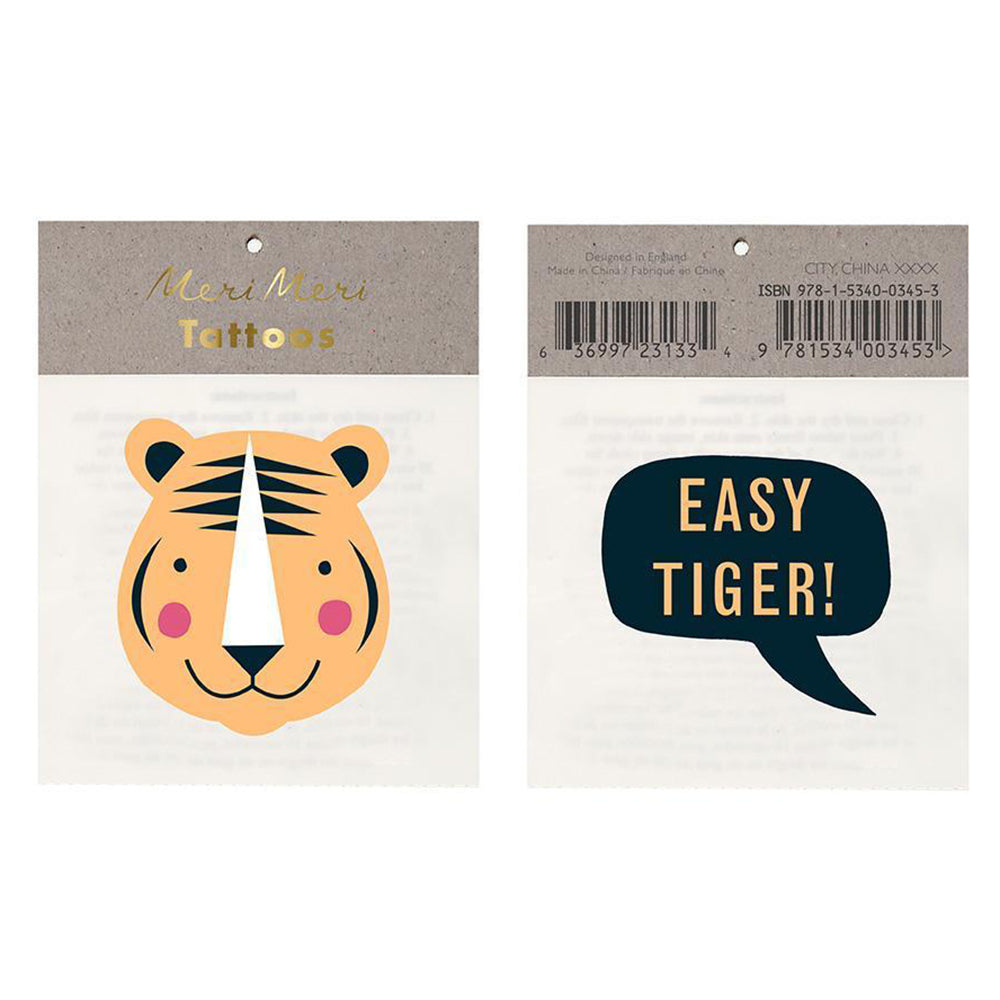 Meri Meri Temporary Tattoos for Children easy tiger 