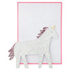 Meri Meri Birthday Greeting Card - Stand-Up Glitter Unicorn white pink sparkly 