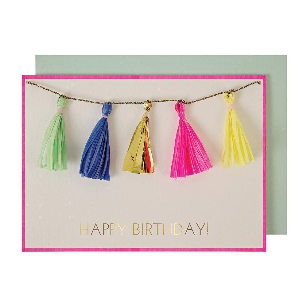 Meri Meri Birthday Greeting Card - Colorful Tassels multicolored 