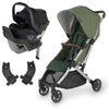 UPPAbaby Emmett Green MINU V2 Stroller and MESA MAX Infant Car Seat with Adapters