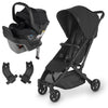 Black UPPAbaby MINU V2 Stroller and MESA MAX Infant Car Seat with Adapters