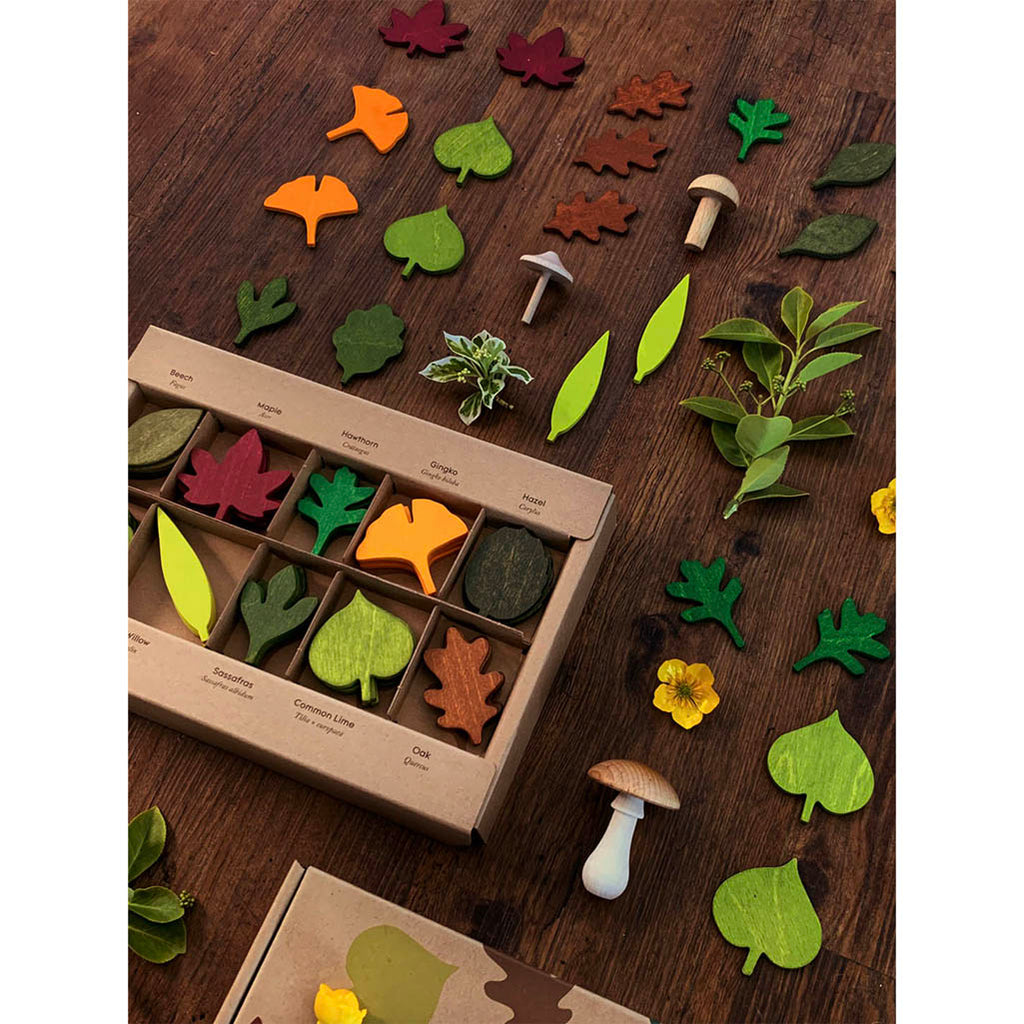 lifestyle_3, Moon Picnic Woodland Leaves Children's Wooden Toy Set