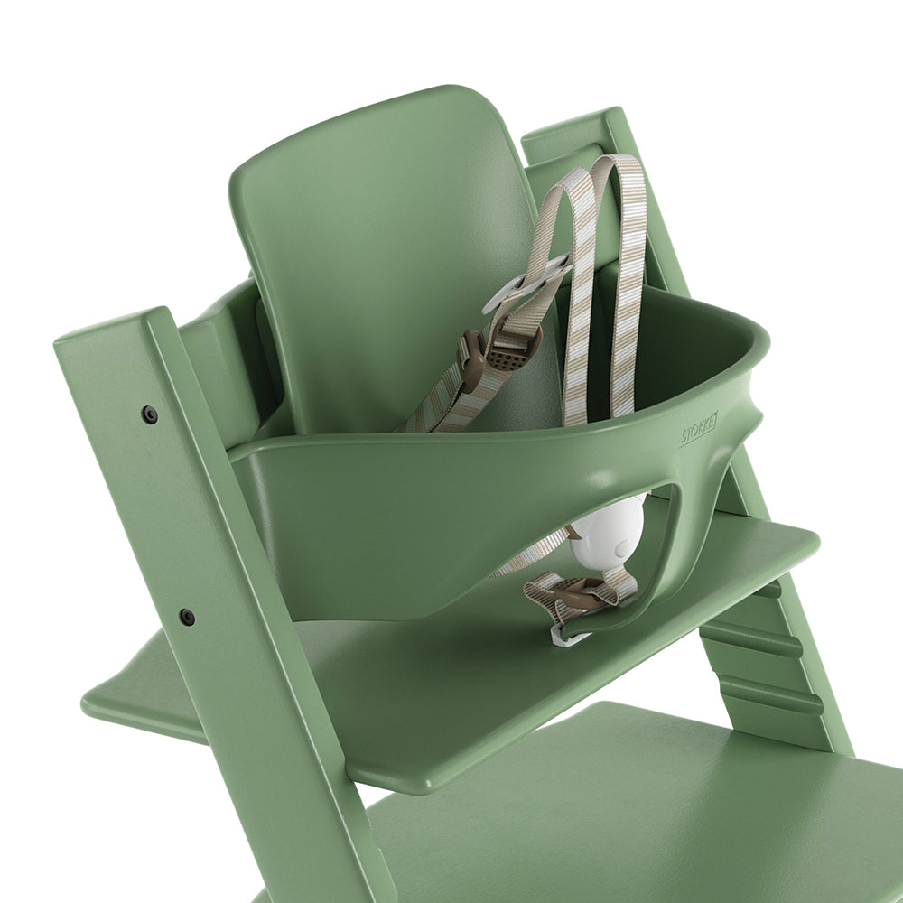 Stokke Adjustable Ergonomic Tripp Trapp Chair Baby Set with Harness moss green 
