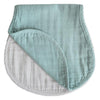 Mushie Roman Green/Fog Organic Cotton Burp Cloths Baby Feeding grey mint