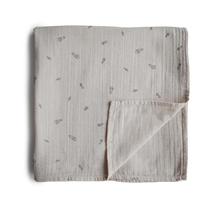 mushie organic cotton swaddle blanket for babies