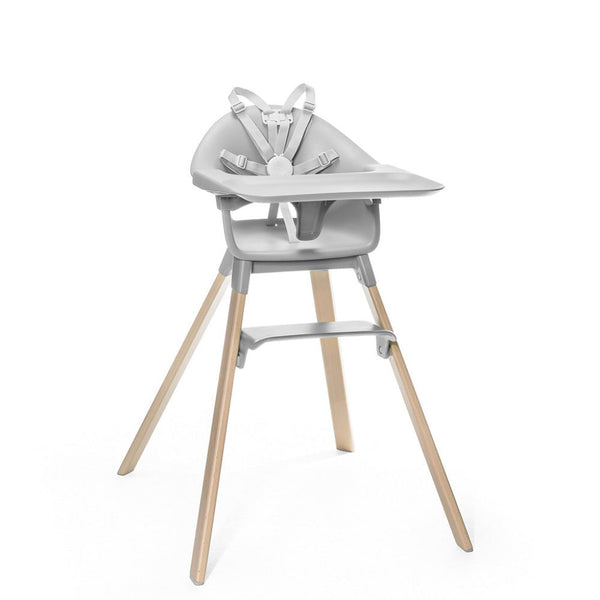 Outlet Cloud Grey Stokke Clikk High Chair light grey with natural colored legs