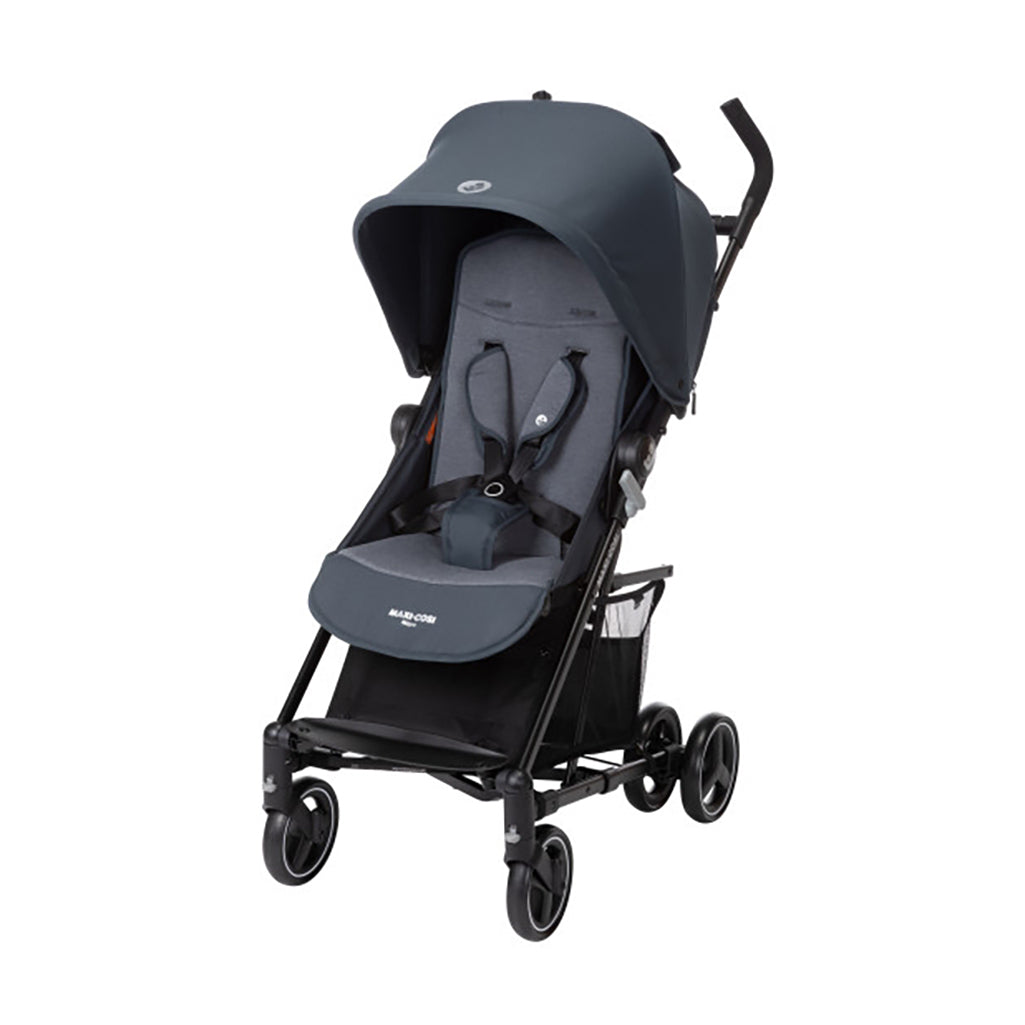 Maxi Cosi maxi cosi stroller in grey, showcasing the front view with modern, ergonomic design.