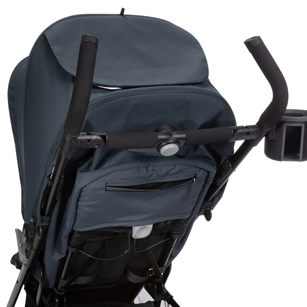 back view of Black Maxi Cosi Mara XT Ultra Compact Stroller with cupholder accessory