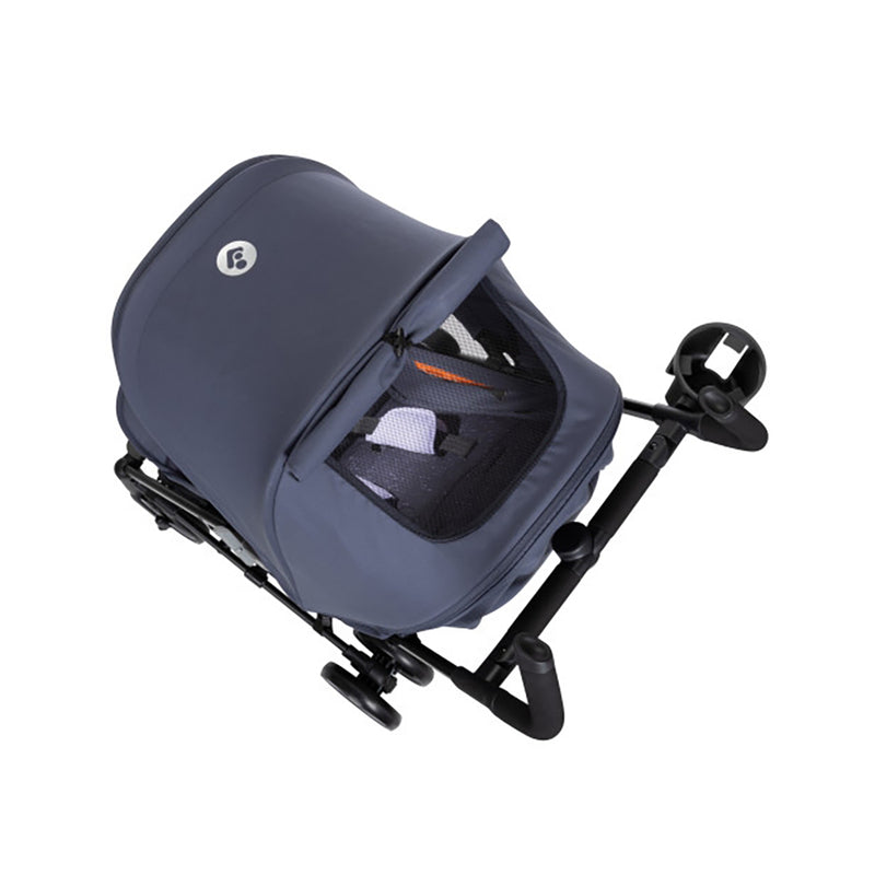 Maxi Cosi best travel stroller in plum, featuring a spacious under-seat basket for added storage.