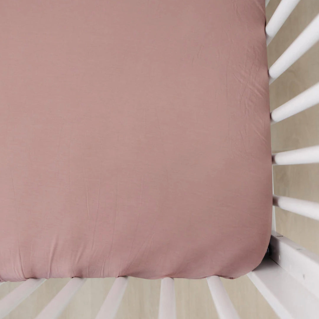 mebie baby crib sheet light pink baby bedding