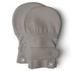 GoumiKids Infant Baby Organic Two-Closure Stay On Mitts pewter dark grey