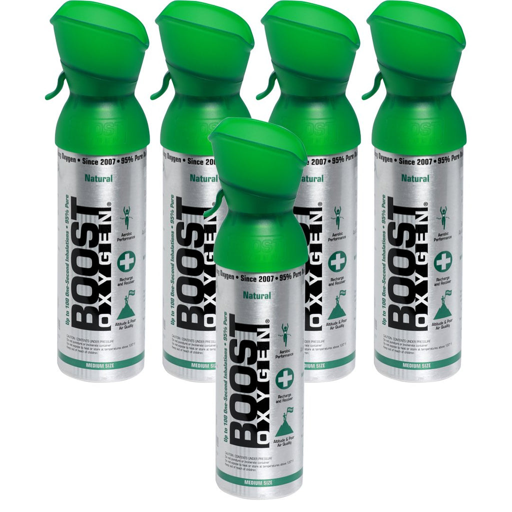 Boost Oxygen Natural 5 Liter Pure Oxygen Natural Respiratory Support 5 pack 