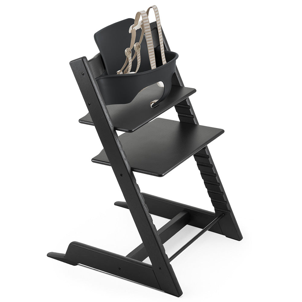 Stokke Wooden Adjustable Ergonomic Tripp Trapp High Chair oak black 