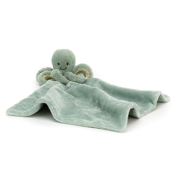 Jellycat Odyssey Octopus Soother Stuffed Animal Toy green blue blanket