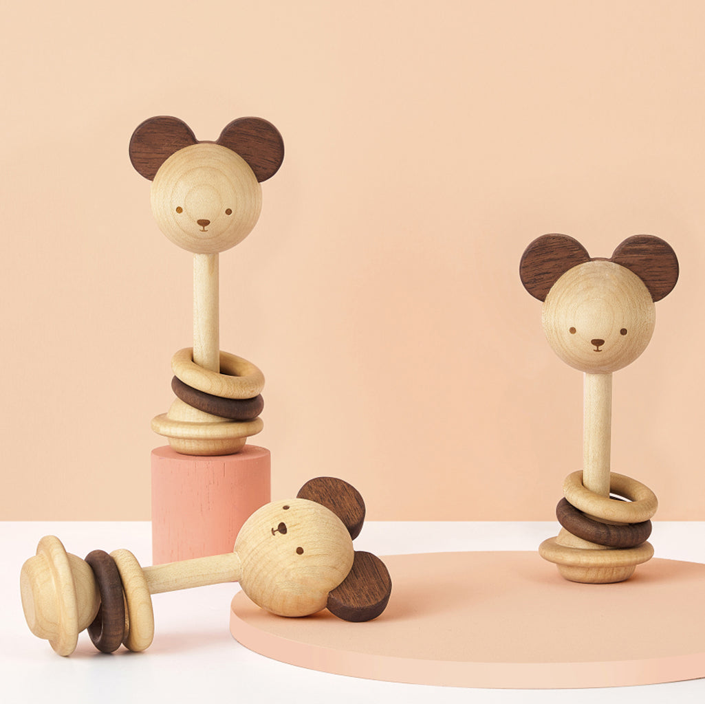 lifestyle_3, oioiooi 'Nice to Michu' Wooden Rattle Infant Baby Toy