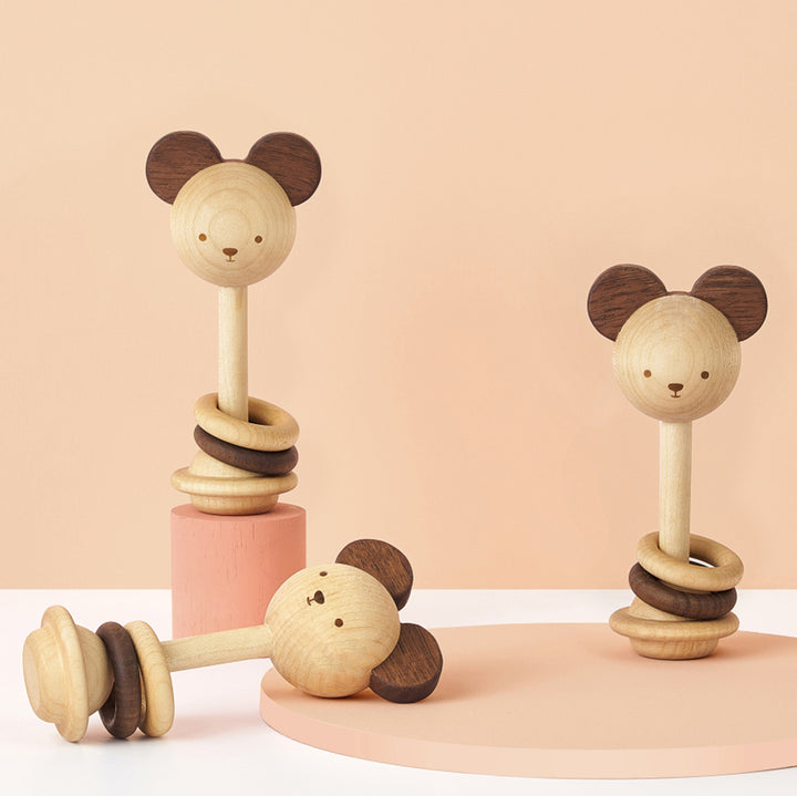 lifestyle_3, oioiooi 'Nice to Michu' Wooden Rattle Infant Baby Toy