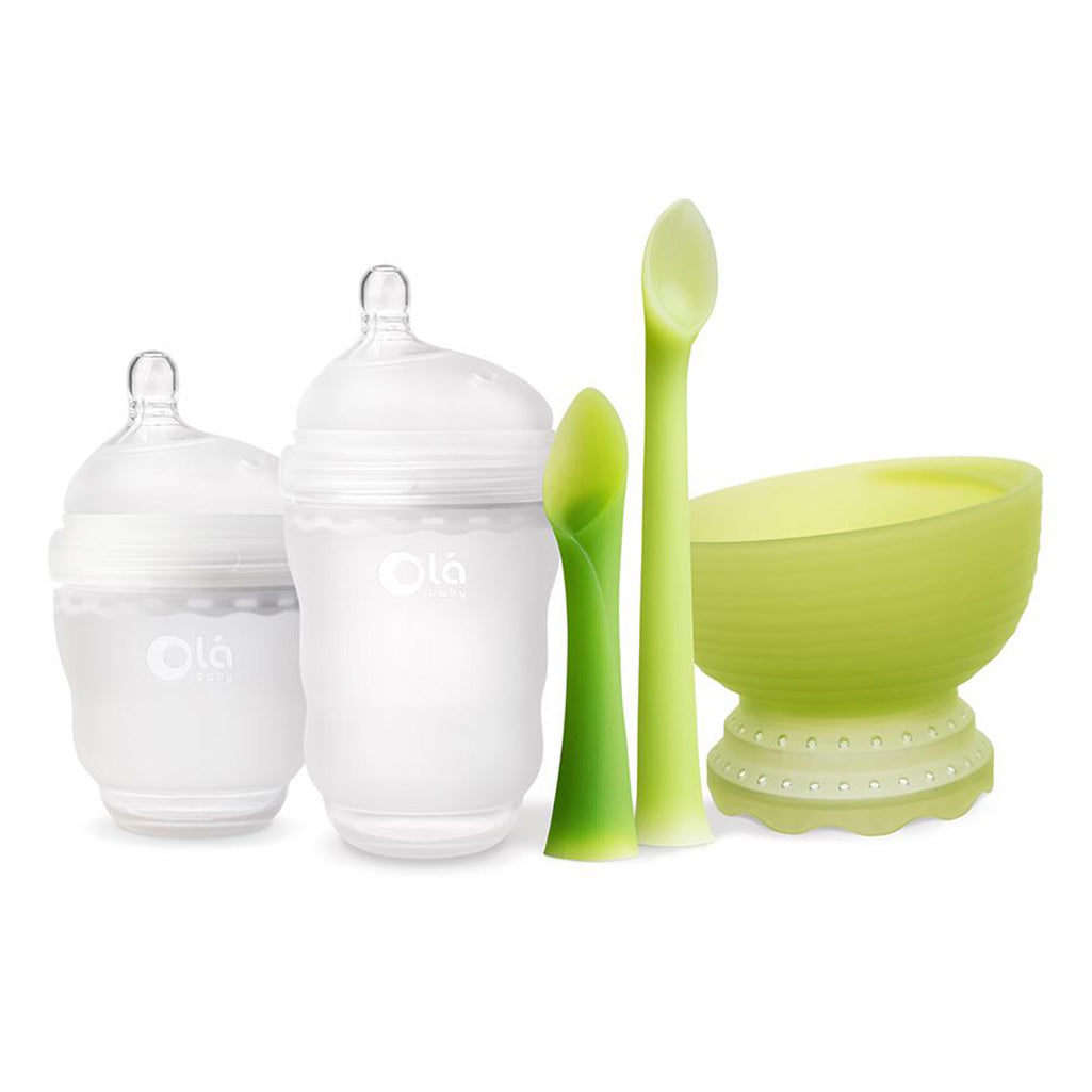 Olababy  frost baby feeding starter kit, silicone baby bottles