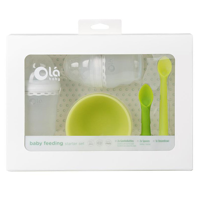 Olababy Baby Feeding Essentials Starter Kit, with silicone baby bottle