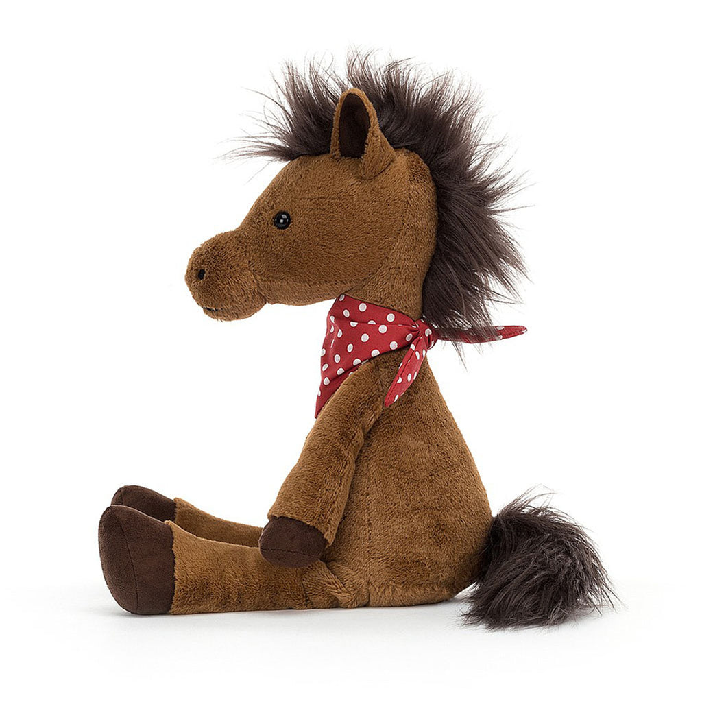 Jellycat Orson Horse Stuffed Animal Children's Toy. Side view.