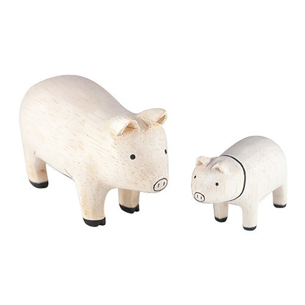 T-Lab Polepole Wooden Animal Family Sets Hand-Crafted Toys Pig