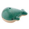 Plan Toys Children's Wooden Animal Whistle Musical Instrument Toy whale green teal beige