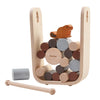 Plan Toys Children's Strategic Timber Tumble Game wooden beaver dam brown beige 