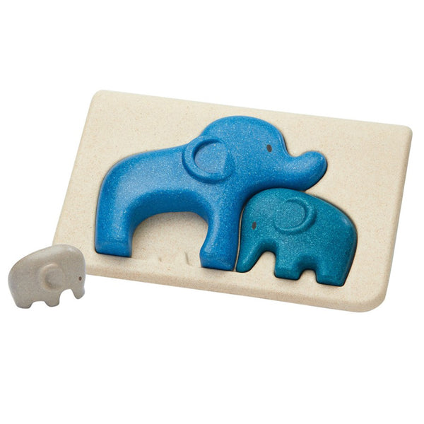 Plan Toys Children's Early Development Elephant Puzzle Board blue dark teal grey light