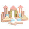 Plan Toys Children's Imaginative Play Wooden 40 Unit Blocks Set natural beige pastel light wooden toy blocks