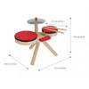 lifestyle_1, Plan Toys Children's Wooden Musical Band Set Toy red measurements