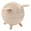 Plan Toys Children's Wooden Piggy Bank Money & Coin Saving Jar  white natural beige