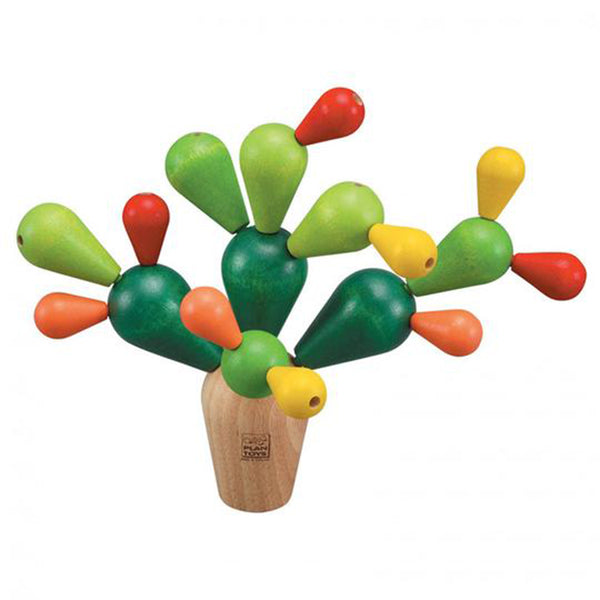 Plan Toys Balancing Cactus Children's Game Set  green red yellow 