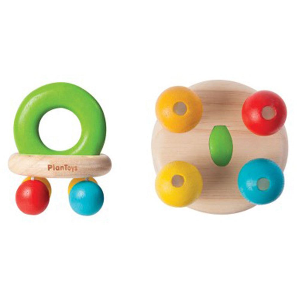 lifestyle_1, PlanToys Wooden Bell Rattle multicolored infant toy 