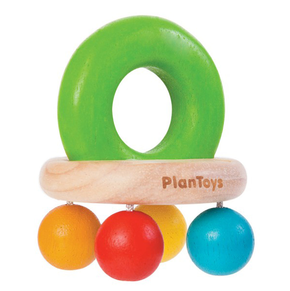 PlanToys Wooden Bell Rattle multicolored infant toy