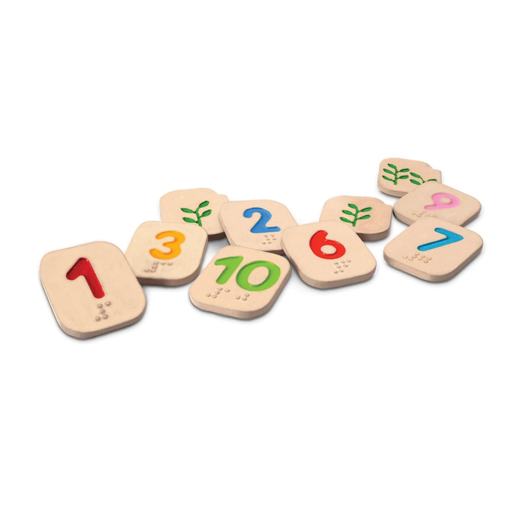 Plan Toys Braille Numbers 1-10 Children's Basic Counting Skills Set multicolored
