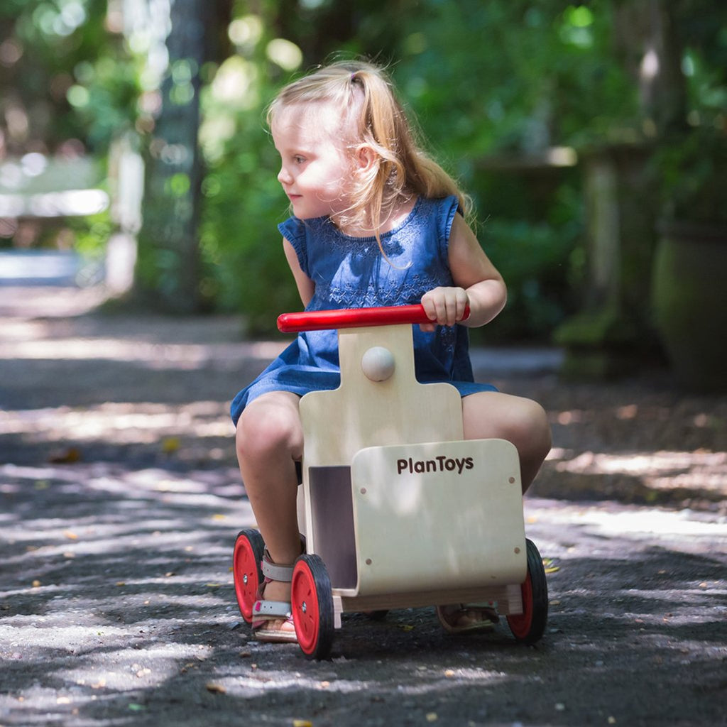 Ridable Vehicle Plan Toys Delivery Bike Children's Wooden Rideable Vehicle Toy– Hazel ...