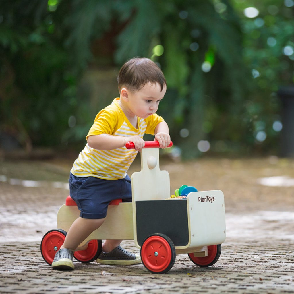 Ridable Vehicle Plan Toys Delivery Bike Children's Wooden Rideable Vehicle Toy– Hazel ...