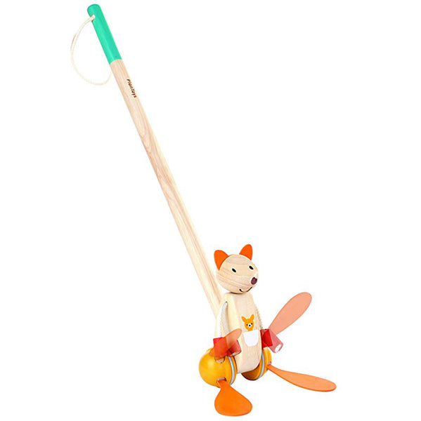 PlanToys Wooden Push-Along Dancing Kangaroo Toy