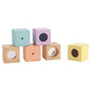 PlanToys Wooden Sensory Blocks for Children multicolored pastel 