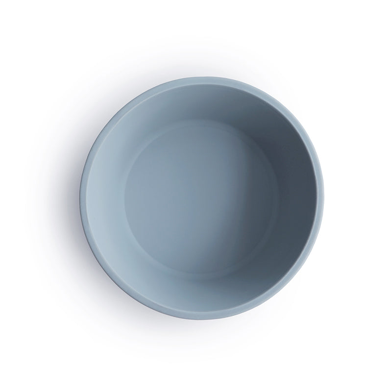 Mushie Powder Blue Silicone Baby Bowls perfect for feeding babies offering an easy-to-clean mess-free experience