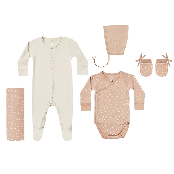 Quincy Mae Petal/Ivory Essentails Baby Set Children's Gift Bundle pink and cream