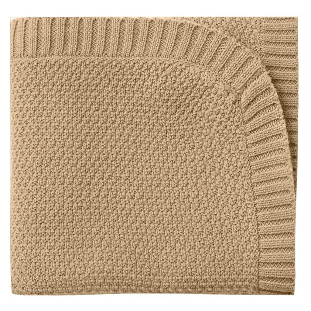 Quincy Mae Chunky Knit 100% Organic Cotton Infant Baby Blanket honey beige yellow