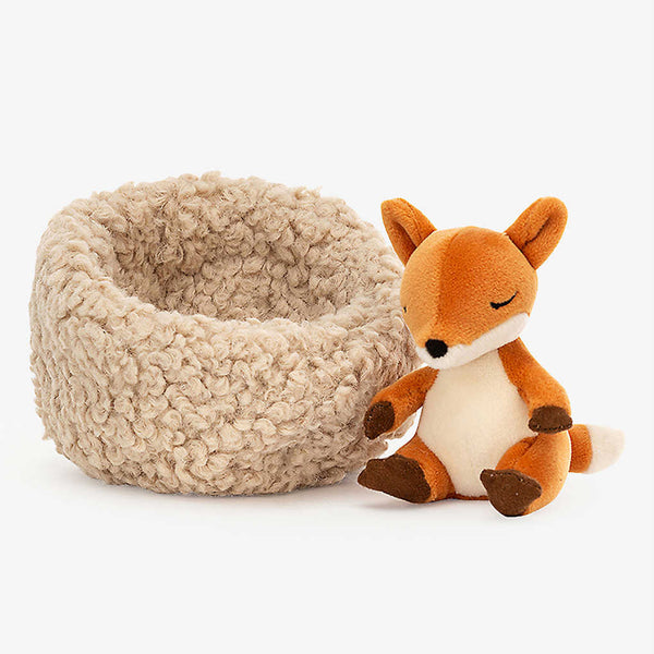 Jellycat Hibernating Fox Children's Plush Stuffed Animal Toy beige orange white