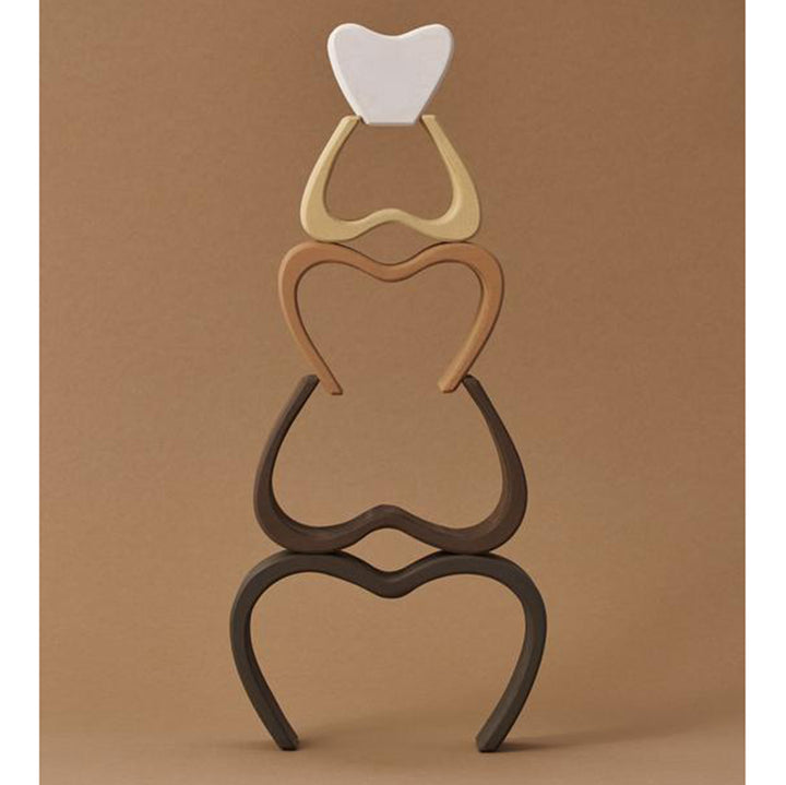 lifestyle_2, Raduga Grez Heart Arch Stacker Children's Wooden Stacking Toy layered brown orange yellow beige taupe