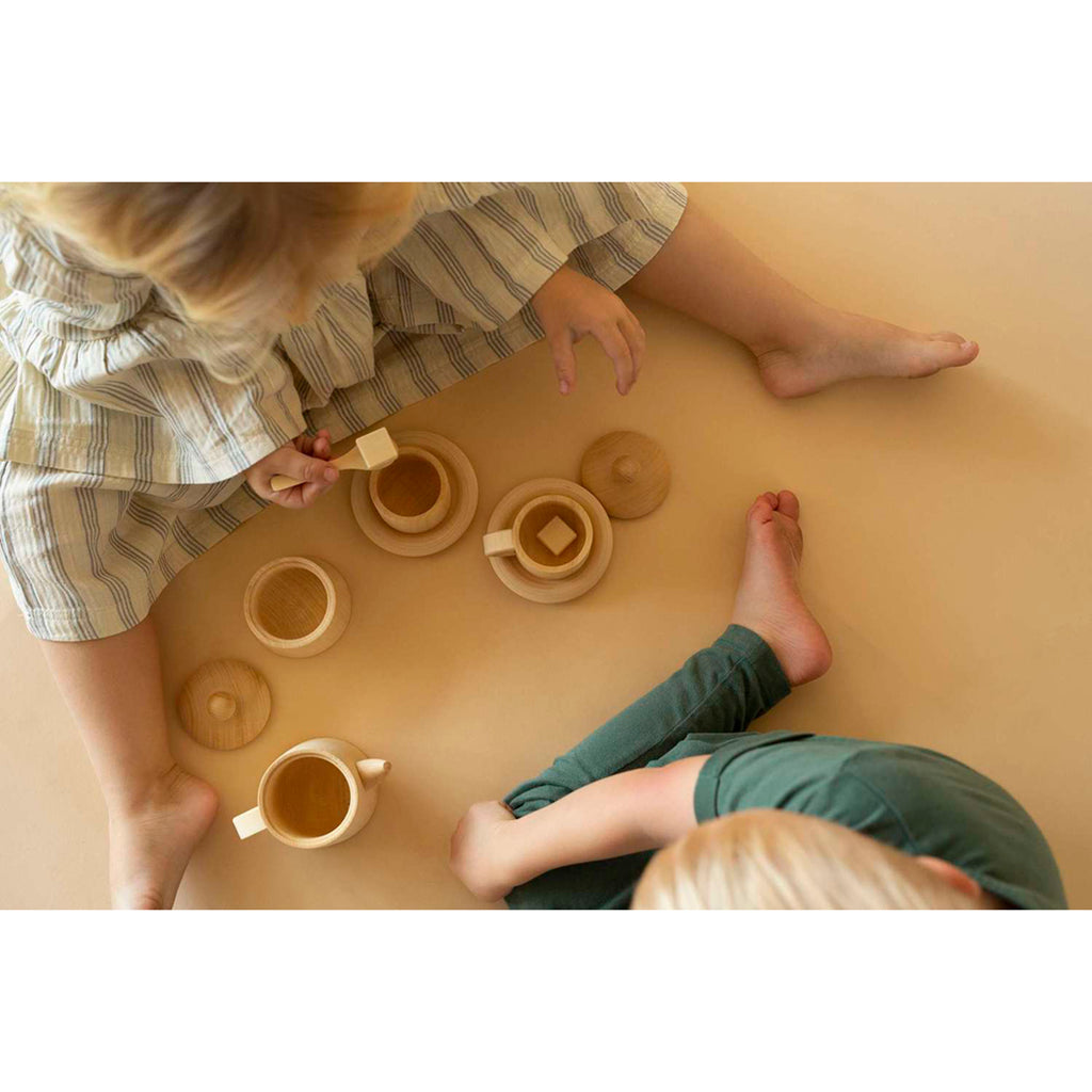 Raduga Grez Natural Wooden Tea Set Children's Pretend Play Kitchen Toy