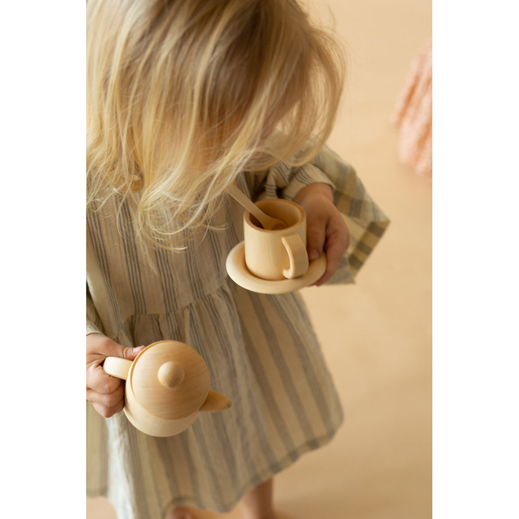 Raduga Grez Natural Wooden Tea Set Children's Pretend Play Kitchen Toy