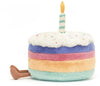 jellycat amuseable rainbow birthday cake colorful 