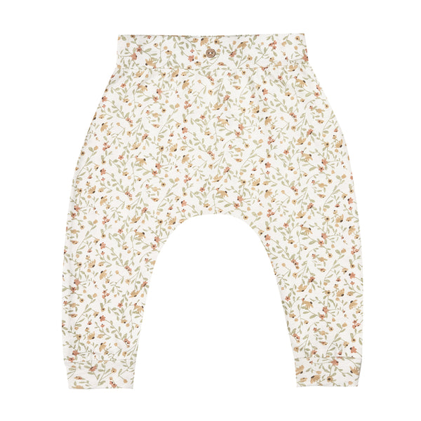 Rylee + Cru Spring Meadow/Ivory Slouch Pants Infant Baby Bottoms off-white floral 