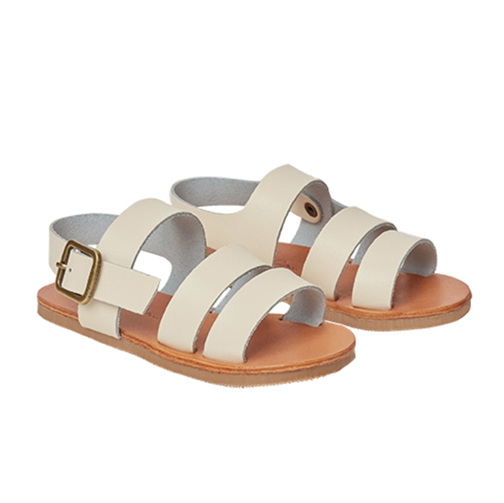 Rylee + Cru Natural Neolla Strappy Sandal Children's Shoes off-white beige 