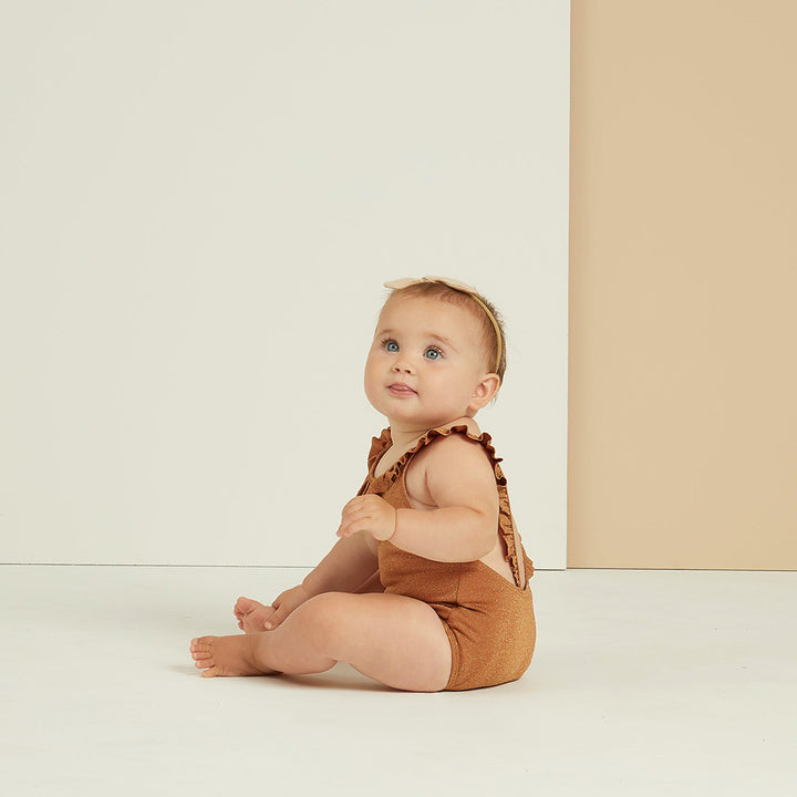 Rylee and cru swim wear, infant metallic one piece swimtusit