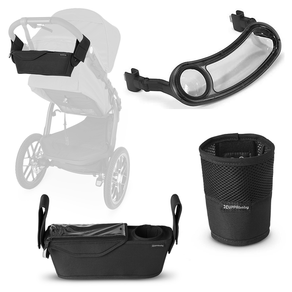 UPPABABY Ridge Parent Console, Snack Tray, and Cupholder Stroller Accessory Bundle